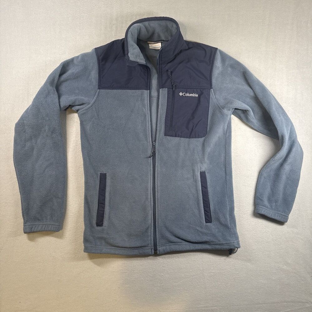 COLUMBIA Men's Size XS Fleece Falls Color Block Jacket Blue Zipper Front